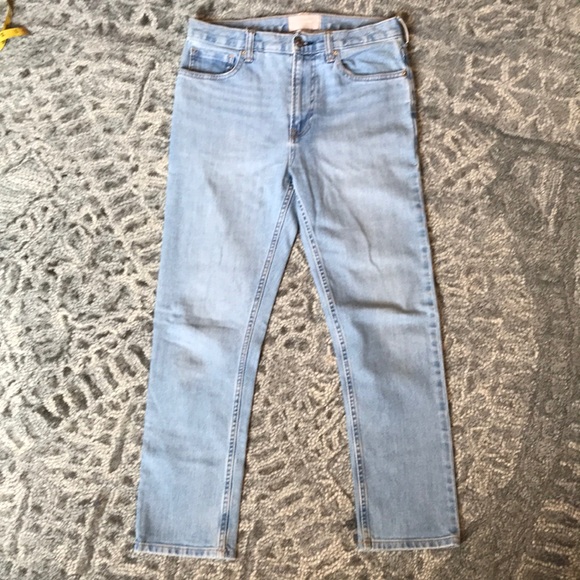 Everlane Distressed Light Wash Straight Leg Jean sz 27 Regular - Picture 1 of 10